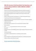 NM Life Insurance Final Exam Mock Test Questions and answers Newest RATED A&plus; 100&percnt; VERIFIED CORRECT 2025&sol;2026 