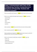 Exam 1 &lpar;Assessment and Care of the Childbearing Family&rpar; Comprehensive Questions &lpar;Frequently Tested&rpar; with Verified Answers