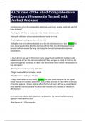 NACE care of the child Comprehensive Questions &lpar;Frequently Tested&rpar; with Verified Answers