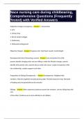 Nace nursing care during childbearing&comma; Comprehensive Questions &lpar;Frequently Tested&rpar; with Verified Answers