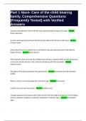 Part 1 Nace- Care of the child bearing family&period; Comprehensive Questions &lpar;Frequently Tested&rpar; with Verified Answers