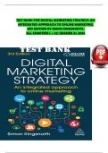 TEST BANK FOR DIGITAL MARKETING STRATEGY&colon; AN INTEGRATED APPROACH TO ONLINE MARKETING 3RD EDITION BY SIMON KINGSNORTH&period;  ALL CHAPTERS 1 &ndash; 22&vert; GRADED A&plus; 2025 