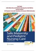 Safe Maternity and Pediatric Nursing Care 2nd Edition Test Bank&colon; Questions & Answers with Rationales