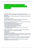 BIOMECHANICS OF PHYSICAL ACTIVITY EXAM QUESTIONS AND ANSWERS