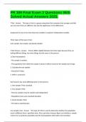 PR 309 Final Exam 2 Questions With Solved Actual Answers 2025&period;