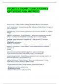SPORTS & BIOMECHANICS EXAM 1 QUESTIONS AND ANSWERS &vert; VERIFIED  &vert; GRADED A
