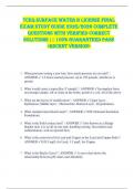 TCEQ Surface Water B License FINAL  EXAM STUDY GUIDE 2025&sol;2026 COMPLETE  QUESTIONS WITH VERIFIED CORRECT  SOLUTIONS &vert;&vert; 100&percnt; GUARANTEED PASS  <RECENT VERSION> 