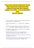 TCEQ Class D Water Operators License  FINAL EXAM STUDY GUIDE 2025&sol;2026  COMPLETE QUESTIONS WITH VERIFIED  CORRECT SOLUTIONS &vert;&vert; 100&percnt; GUARANTEED  PASS  <RECENT VERSION> 