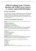 FISDAP Cardiology Exam &vert; 73 Practice Questions with Verified Correct Answers &vert; A&plus; Graded &vert; Updated 2025&sol;2026 Edition