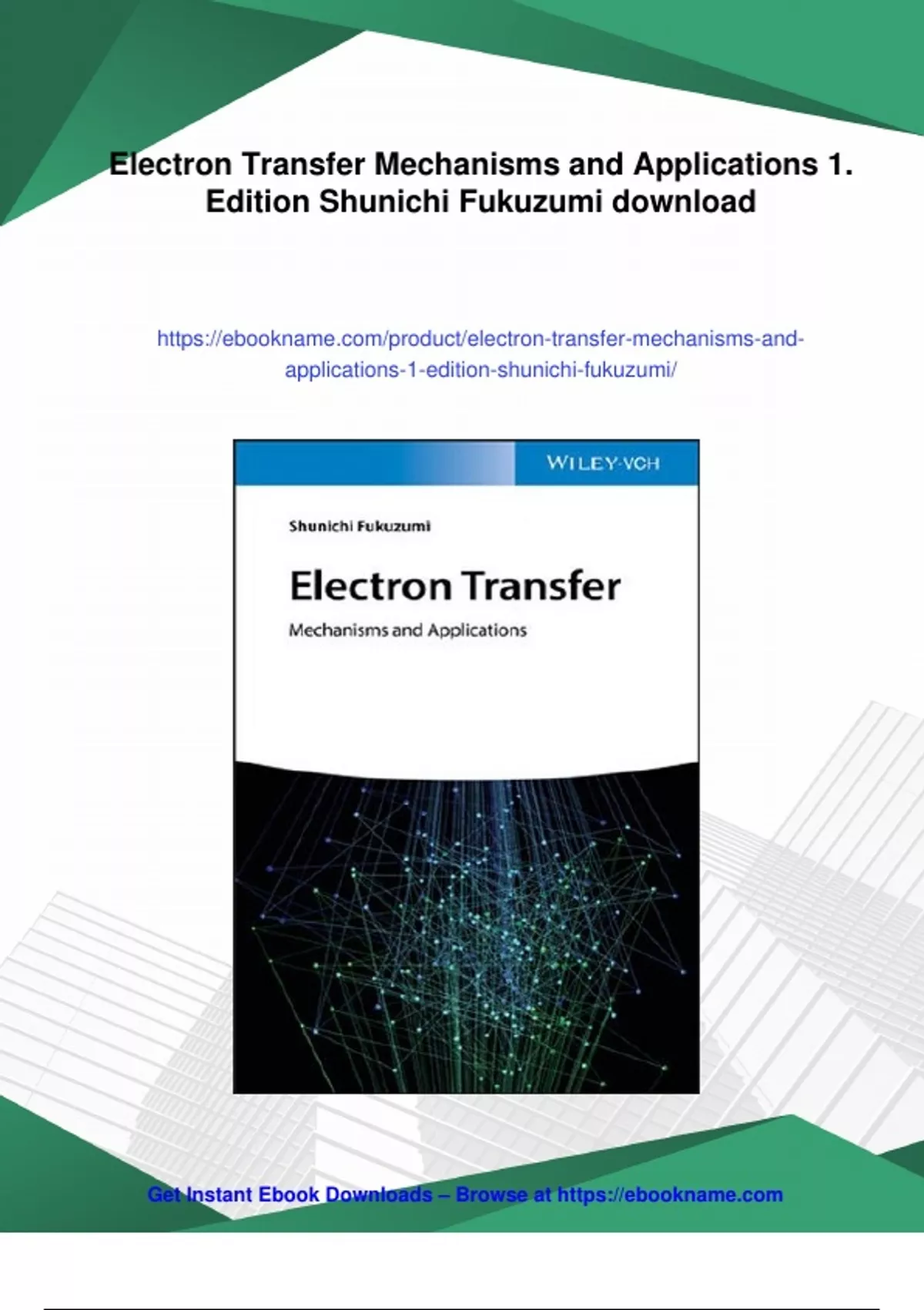 Summary Electron Transfer Mechanisms and Applications 1. Edition ...