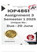 IOP4861 Assignment 3 &lpar;COMPLETE ANSWERS&rpar; semester 1 2025- Due 20 June 2025 
