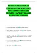 WGU D440 NUTRITION OA PRACTICE EXAM QUESTIONS WITH CORRECT DETAILED ANSWERS &vert; ALREADY GRADED A&plus;<RECENT VERSION>