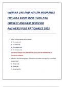 Compilation bundle for INDIANA LIFE AND HEALTH INSURANCE PRACTICE EXAMS QUESTIONS AND CORRECT ANSWERS &lpar;VERIFIED ANSWERS&rpar; PLUS RATIONALES 2025