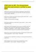 C232 Intro to HR - Pre-Assessment Question and answers verified to pass 2025