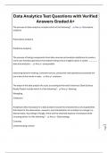Data Analytics Test Questions with Verified Answers Graded A&plus;