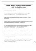 Global History Regents Test Questions with Verified Answers