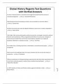 Global History Regents Test Questions with Verified Answers