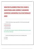 MASTER PLUMBER PRACTICE EXAM 1  QUESTIONS AND CORRECT ANSWERS  &lpar;VERIFIED ANSWERS&rpar; PLUS RATIONALES  2025