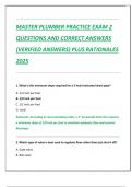 Compilation bundle for MASTER PLUMBER PRACTICE EXAMS QUESTIONS AND CORRECT ANSWERS &lpar;VERIFIED ANSWERS&rpar; PLUS RATIONALES 2025
