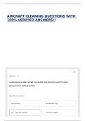 AIRCRAFT CLEANING QUESTIONS WITH 100&percnt; VERIFIED ANSWERS&excl;&excl;