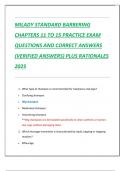 MILADY STANDARD BARBERING  CHAPTERS 11 TO 15 PRACTICE EXAM QUESTIONS AND CORRECT ANSWERS  &lpar;VERIFIED ANSWERS&rpar; PLUS RATIONALES  2025