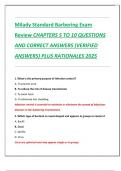 Milady Standard Barbering Exam  Review CHAPTERS 5 TO 10 QUESTIONS  AND CORRECT ANSWERS &lpar;VERIFIED  ANSWERS&rpar; PLUS RATIONALES 2025
