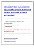 NEBRASKA LIFE AND HEALTH INSURANCE  PRACTICE EXAM QUESTIONS AND CORRECT  ANSWERS &lpar;VERIFIED ANSWERS&rpar; PLUS  RATIONALES 2025