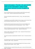 Exam Simulator- Florida Life and Health State Exam Simulator Latest Exam Questions Solved Correct Graded To Pass&period;