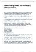 Comprehensive Exam UWA questions with complete solutions