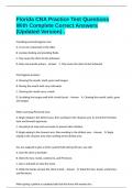 Florida CNA Practice Test Questions With Complete Correct Answers &lpar;Updated Version&rpar; &period;