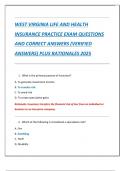 WEST VIRGINIA LIFE AND HEALTH  INSURANCE PRACTICE EXAM QUESTIONS  AND CORRECT ANSWERS &lpar;VERIFIED  ANSWERS&rpar; PLUS RATIONALES 2025