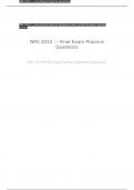 NRS 2012 &mdash; Final Exam Practice Questions with verified answers already passed