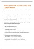 Business Continuity Questions and Valid Correct Answers