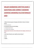 Compilation bundle for MILADY BARBERING WRITTEN EXAMS QUESTIONS AND CORRECT ANSWERS &lpar;VERIFIED ANSWERS&rpar; PLUS RATIONALES 2025