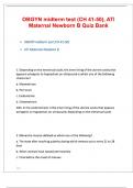 OBGYN midterm test &lpar;CH 41-50&rpar;&comma; ATI Maternal Newborn B Quiz Bank Questions & Answer Key with Complete Solution&period;