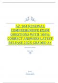 AZ&lowbar;104 RENEWAL COMPREHENSIVE EXAM QUESTIONS WITH 100- CORRECT ANSWERS LATES