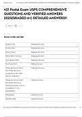 421 Postal Exam USPS COMPREHENSIVE QUESTIONS AND VERIFIED ANSWERS 2025&lpar;GRADED A&plus;&rpar; DETAILED ANSWERS&excl;&excl;