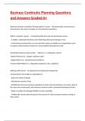 Business Continuity Planning Questions and Answers Graded A&plus;