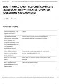 BIOL 111 FINAL TAMU - FLETCHER COMPLETE &lpar;2025&rpar; EXAM TEST WITH LATEST UPDATED &lpar;QUESTIONS AND ANSWERS&rpar;