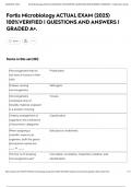 Fortis Microbiology ACTUAL EXAM &lpar;2025&rpar; 100&percnt;VERIFIED &vert; QUESTIONS AND ANSWERS &vert; GRADED A&plus;&period;