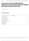 NC DMV Driving Test COMPREHENSIVE QUESTIONS WITH MULTIPLE CHOICES &vert;VERIFIED & REVISED ANSWERS &lpar;NEW&rpar; 2025