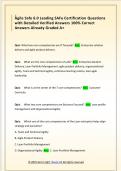 Agile Safe 6&period;0 Leading SAFe Certification Questions  with Detailed Verified Answers 100&percnt; Correct  Answers Already Graded A&plus; 
