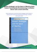 Husserl Heidegger and the Space of Meaning Paths Toward Trancendental Phenomenology 1st Edition Steven Galt Crowell - Instant Download