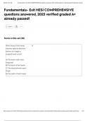 Fundamentals- Exit HESI COMPREHENSIVE questions answered&comma; 2025 verified graded A&plus; already passed&excl;