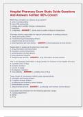 Hospital Pharmacy Exam Study Guide Questions  And Answers Verified 100&percnt; Correct 