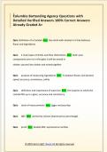 Columbia Bartending Agency Exam Questions with  Detailed Verified Answers 100&percnt; Correct Answers  Already Graded A&plus;