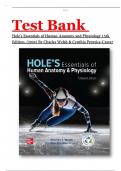 Test Bank Complete_ Hole's Essentials of Human Anatomy and Physiology 15th Edition, (2024) By Charles Welsh & Cynthia Prentice-Craver All Chapter 1-20| Newes