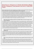 Human Resources Management&comma; 13e &lpar;Dessler&rpar; Introduction to Human  Resource Management  Exam Questions And Answers Verified 100&percnt;  Correct 