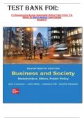 TEST BANK FOR&colon;  For Business And Society Stakeholders Ethics Public Policy 17th Edition By Anne Lawrence Latest Update  Graded A&plus;