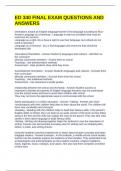ED 340 FINAL EXAM QUESTIONS AND ANSWERS